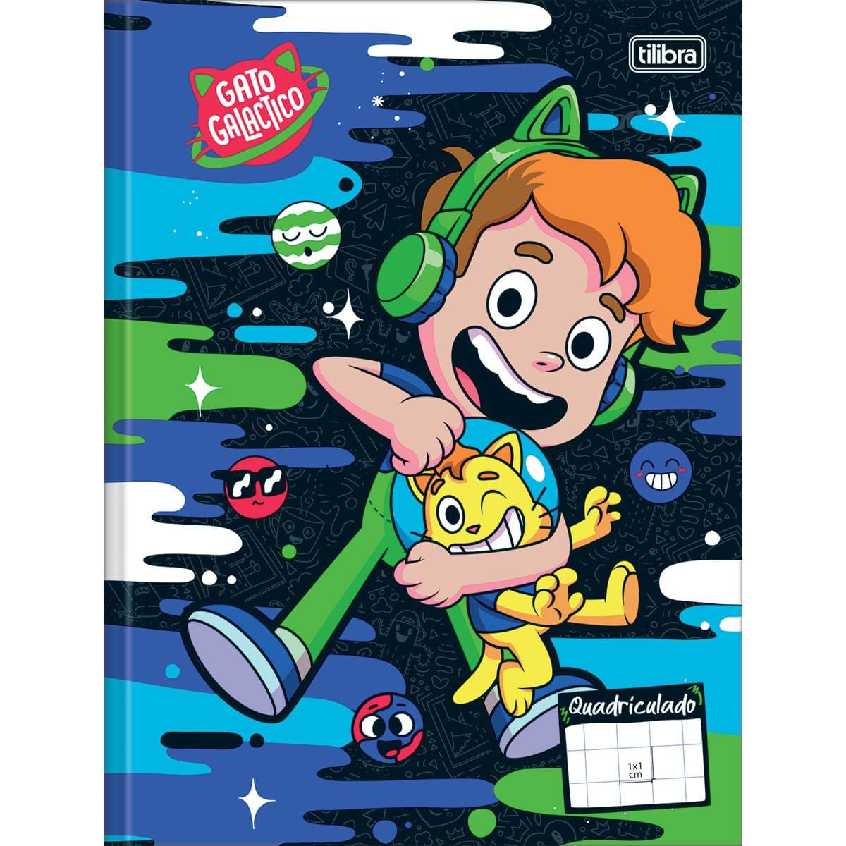 Caderno Quadriculado Gato Galactico Brochurão Capa D Tilibra - MEGA IMPRESS  - Papelaria, Copos Personalizados, Gráfica Rápida e Muiiito mais