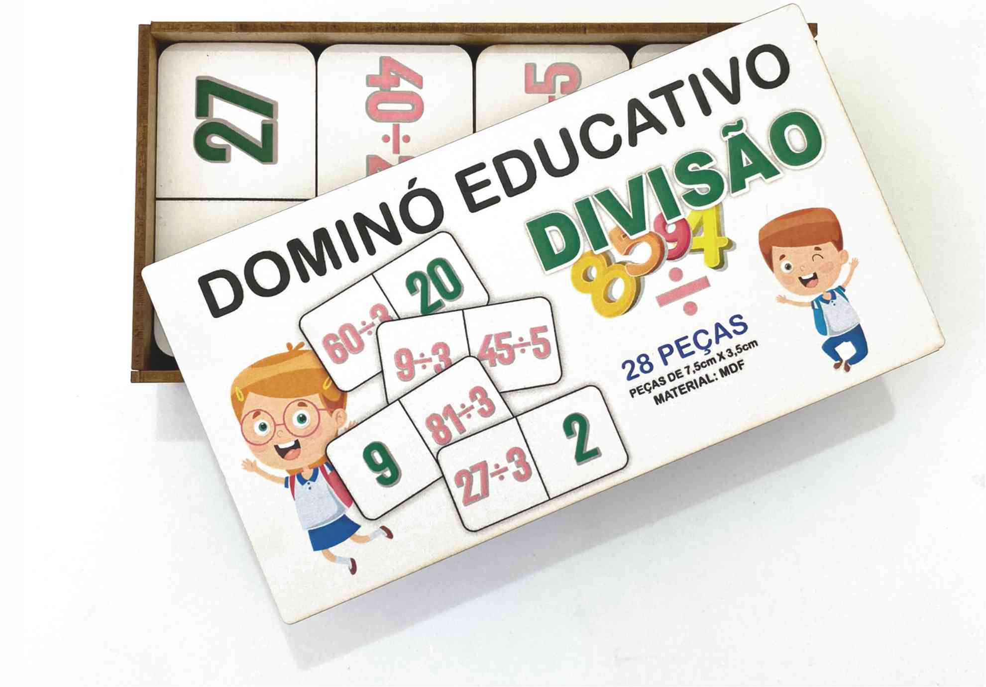 Jogo Educativo de Matemática e Pedagógico Dominó de Divisão em Promoção na  Americanas