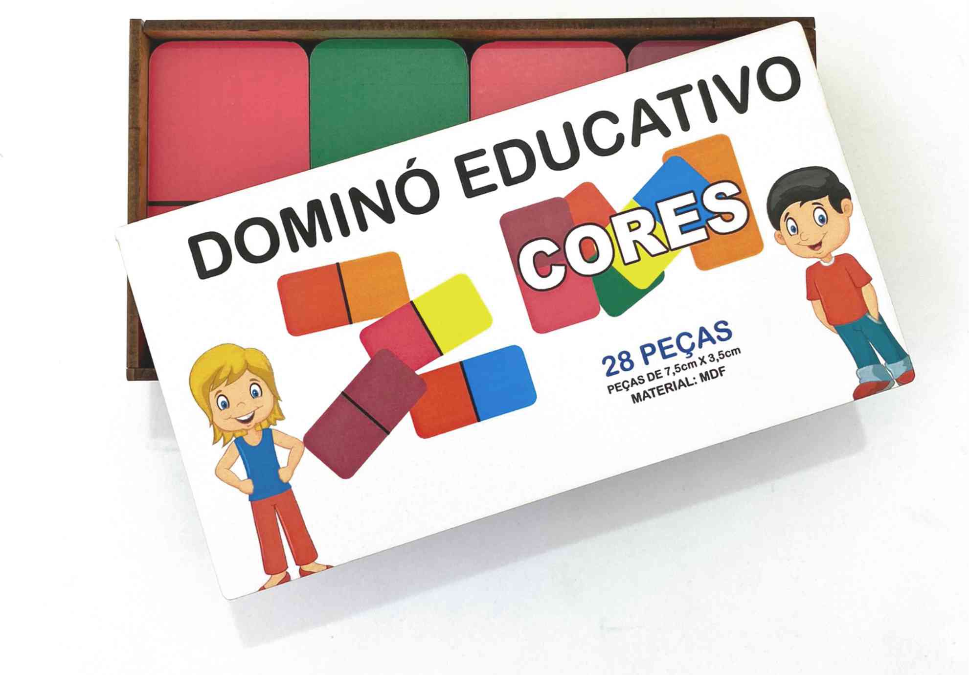 Jogo Educativo em Madeira – Dominó Frações 28 Peças