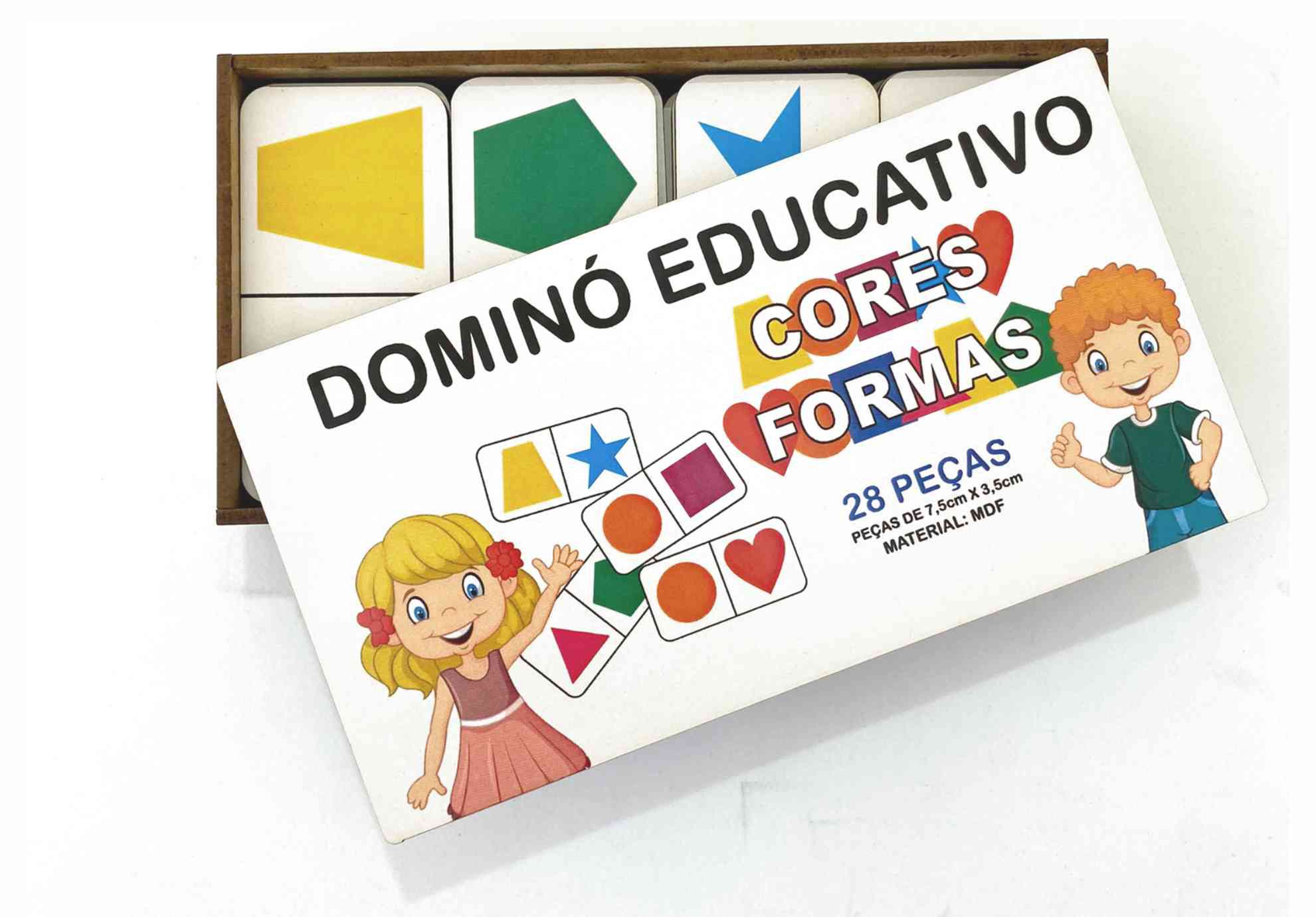 Jogo Educativo em Madeira – Dominó Frações 28 Peças