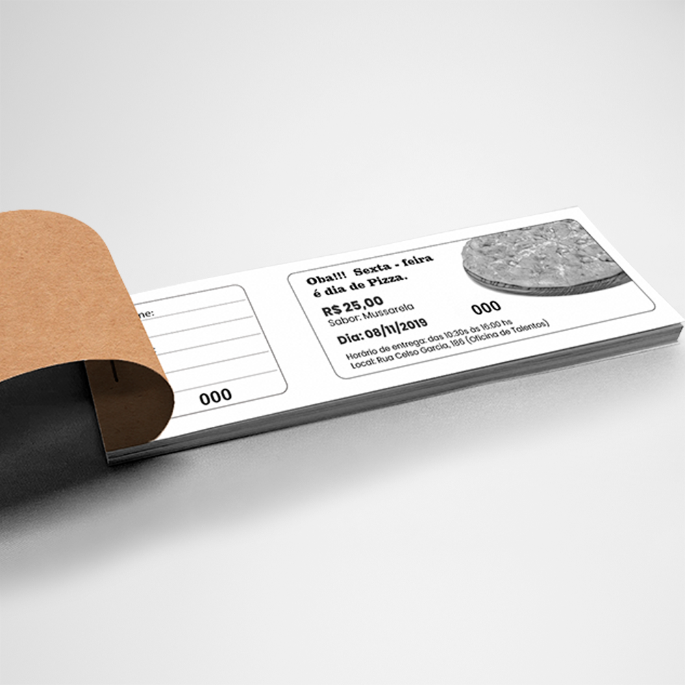 Bloco Ação Entre Amigos / Rifa Personalizado 19,5 x 5,6cm Impressão ...
