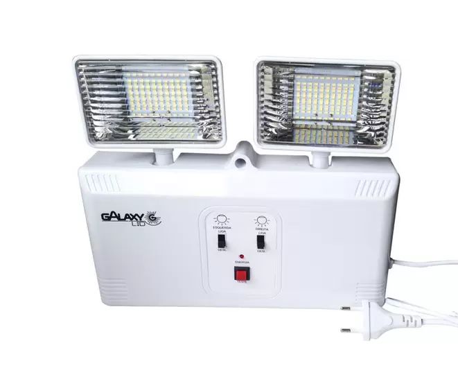 Luminária LED de EMERGENCIA 2 FAROIS LED 1200LM BIVOLT 6500K Sua Loja