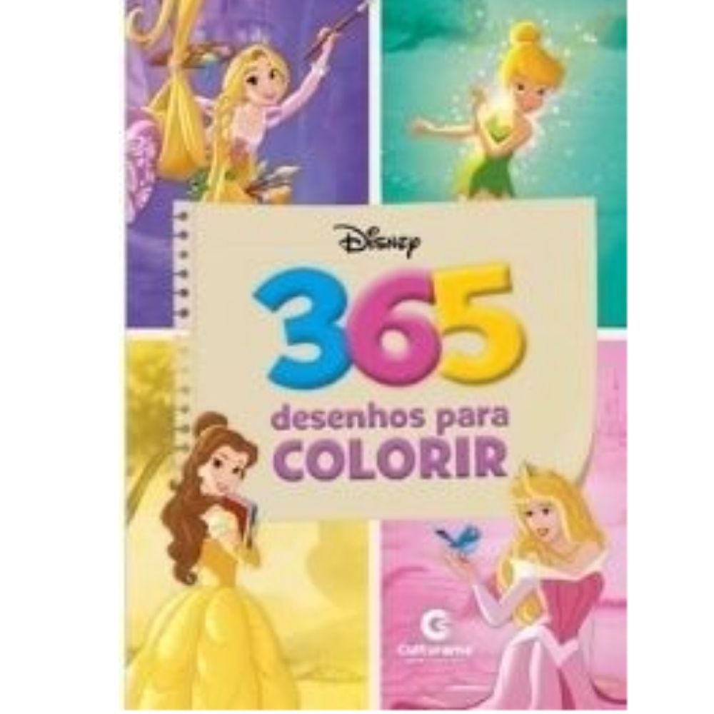 Livro Infantil Com 365 Desenhos Para Colorir Capa C/ Glitter