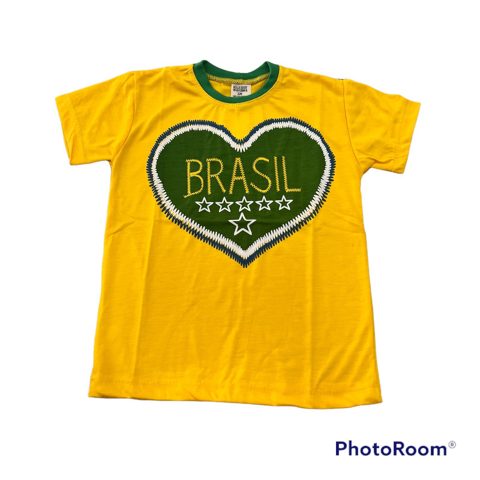 Camiseta Brasil Infantil Menino Menina Blusa Amarela Criança