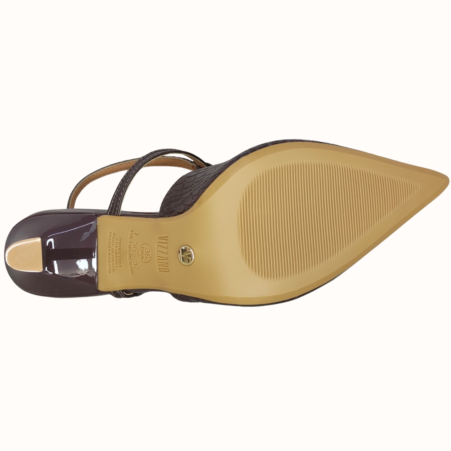 SAPATO VIZZANO SALTO ALTO CHANEL CROC MARROM FEMININO ADULTO