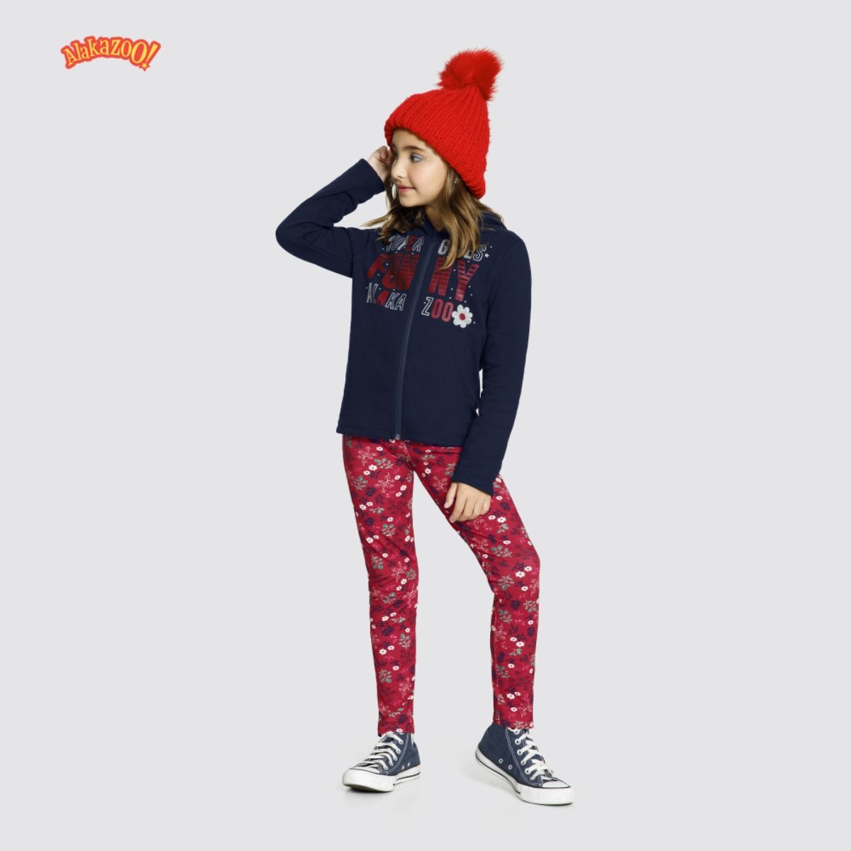 CONJUNTO INVERNO ALAKAZOO CAL A JAQUETA COM CAPUZ 18030 MOLETOM