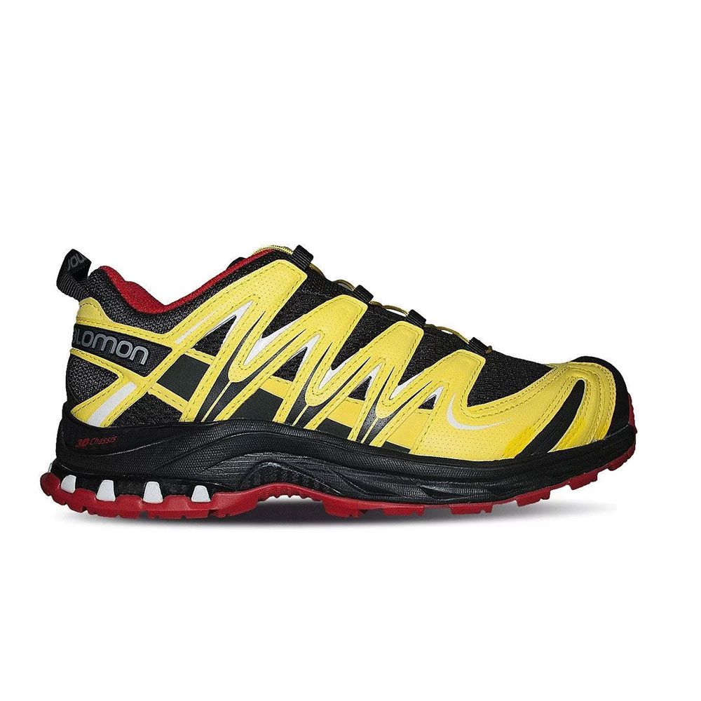 Tenis Salomon XA Pro 3D Preto Amarelo Azul Masculino Tontri Esportes