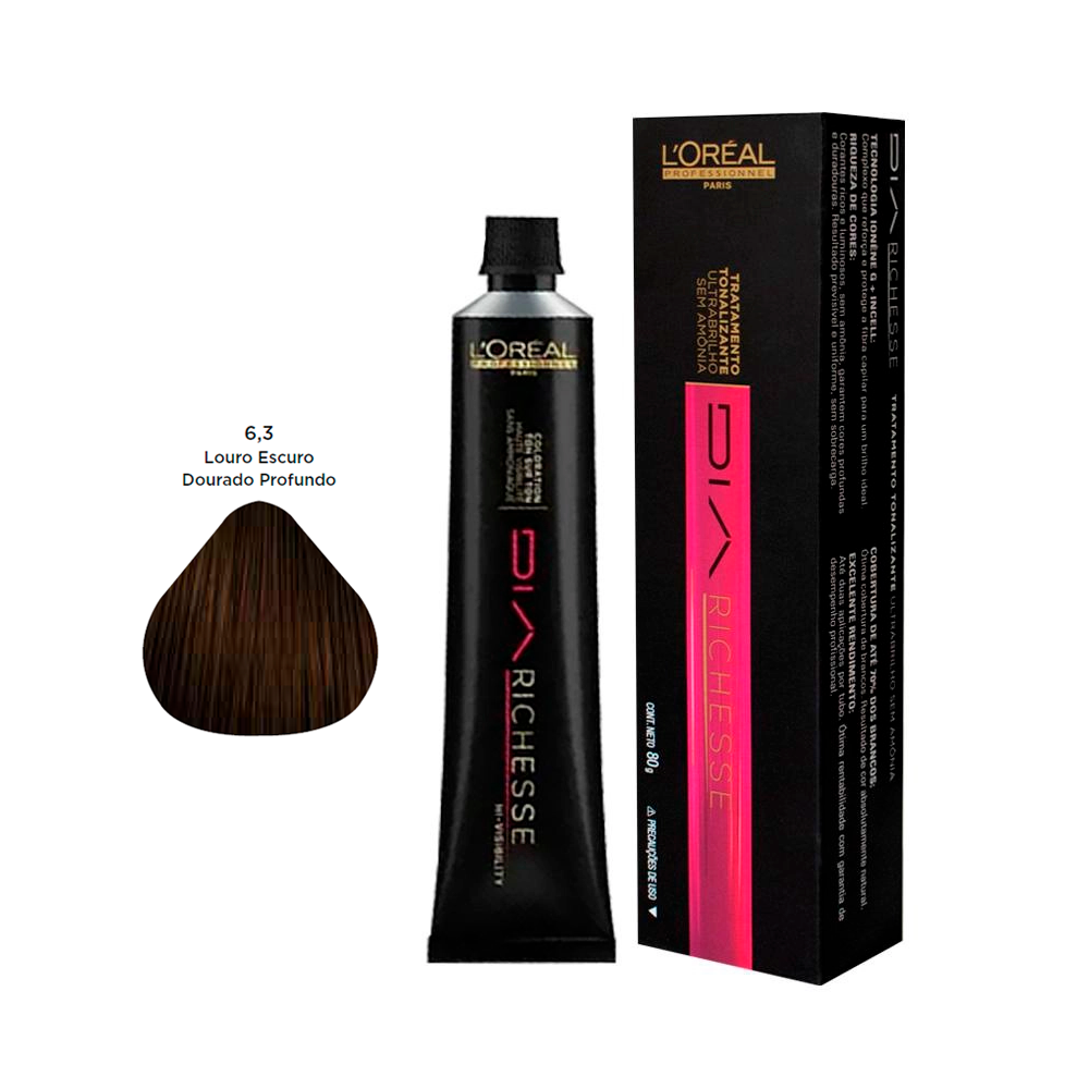 Loreal Kit Dia Richesse c/ 3 Tonalizantes 50g 6.0 Louro Escuro Profundo + 3  Rev. 15v - Loreal Professionnel - Tonalizante de Cabelo - Magazine Luiza