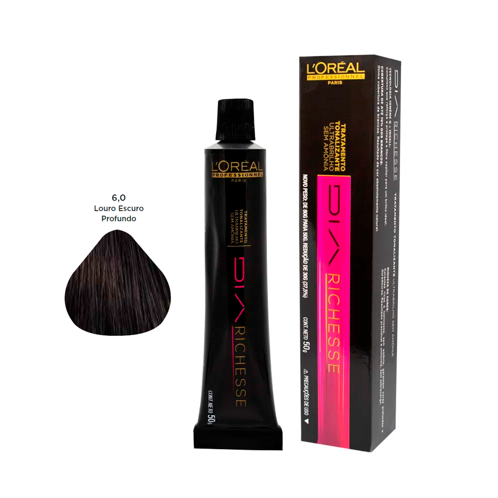 L'Oréal Professionnel Tonalizante Dia Richesse Louro Escuro Profundo 6.0  80g - Padron Perfumaria