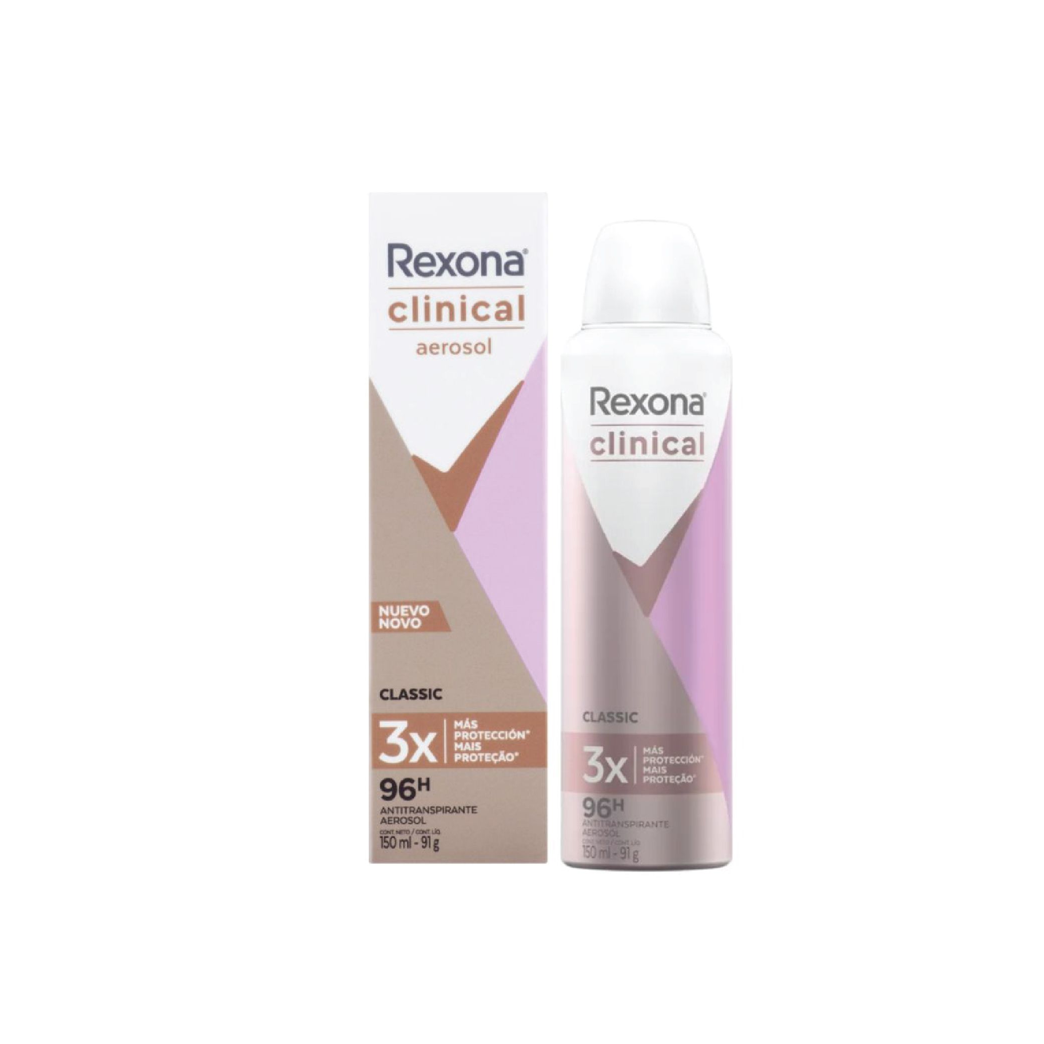 Antitranspirante Aerosol Rexona Clinical Classic 150ml