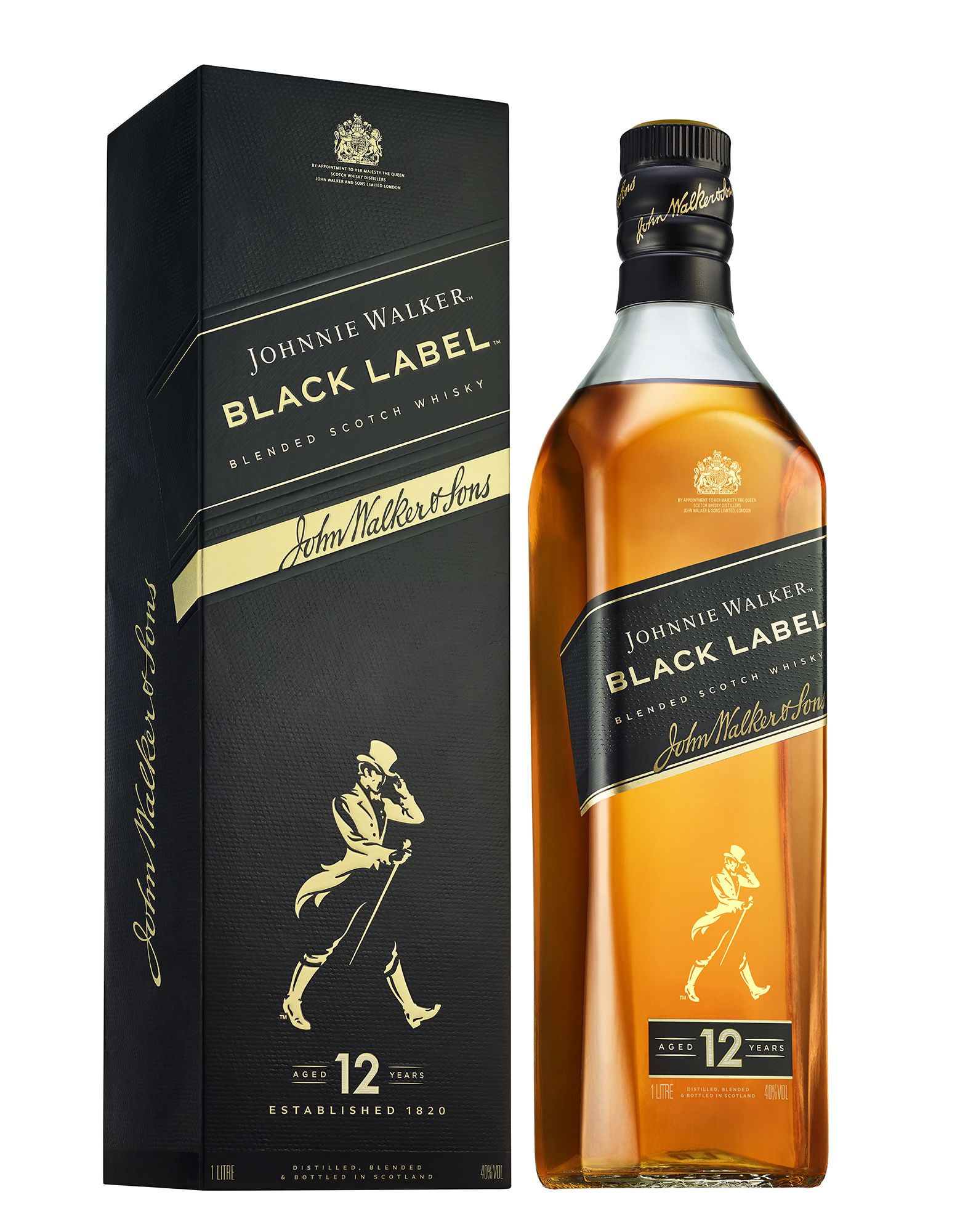 Whisky Jonnie Walker Black Label 1L - Casa Vieira