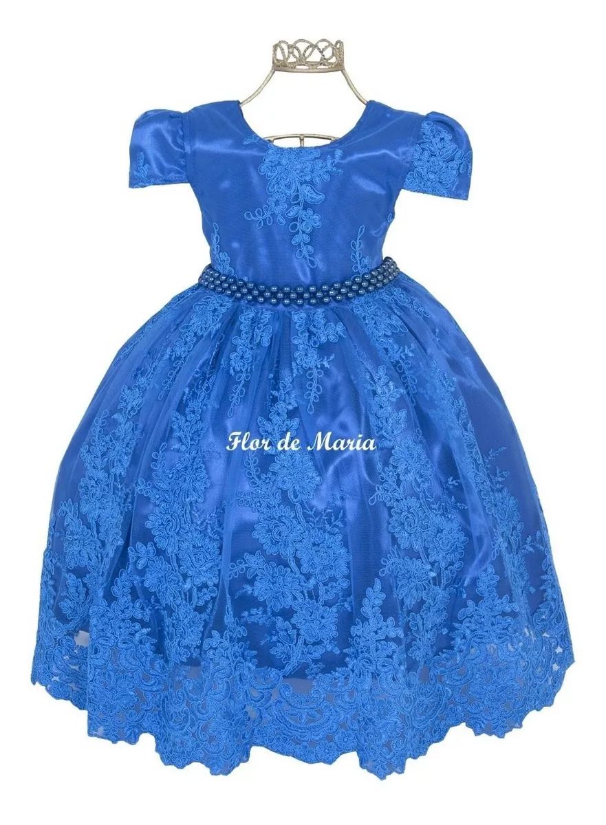 Vestido Daminha Social Azul Princesa Cinderela Aniversário em Promoção na  Americanas