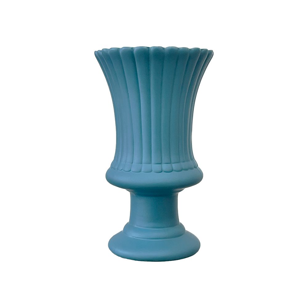 Vaso Espanha Grande Cerâmica Azul Céu Fosco Decorativa Flor Lembrança