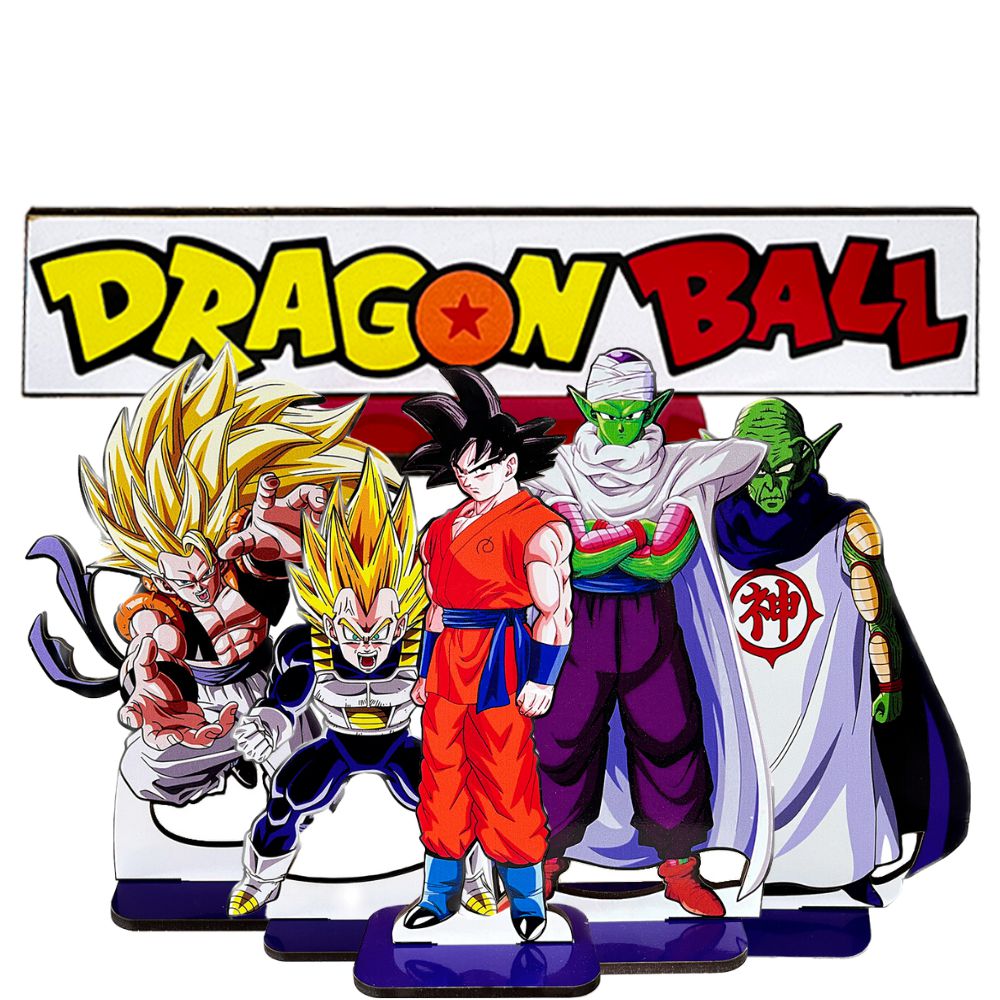 Display Adesivo Dragon Ball Goku Loiro Decoração Totem Placa - Sanja Festas