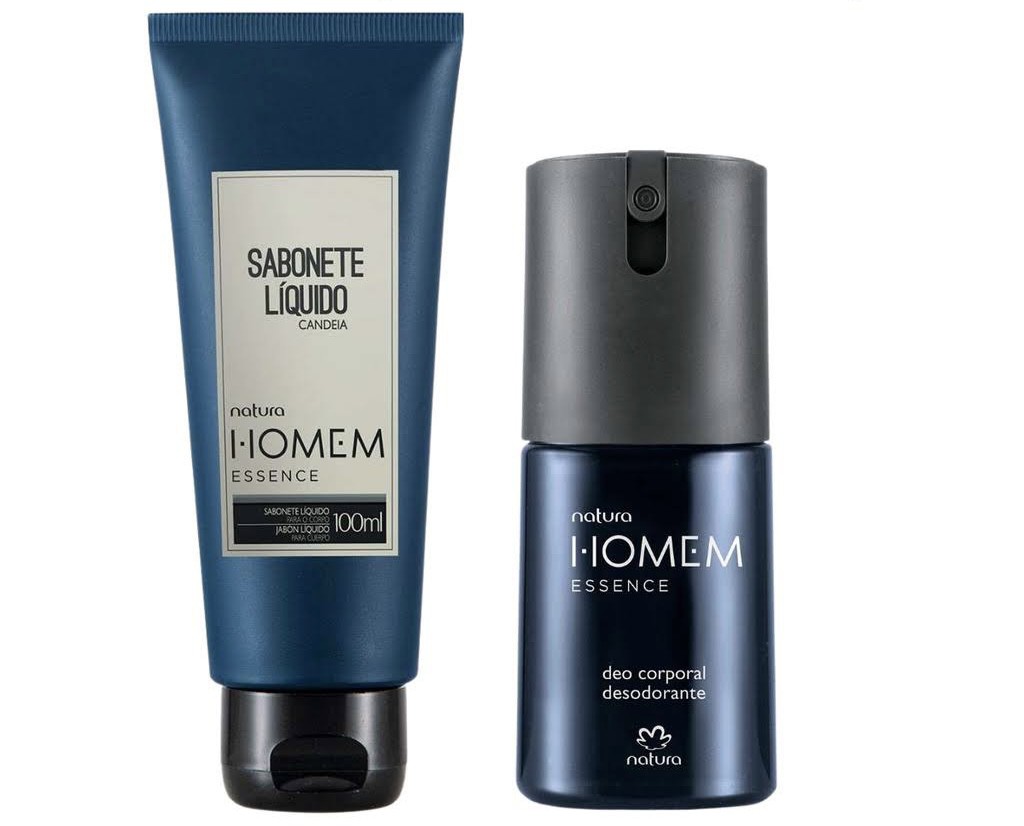 Kit Homem Essence Composto de 1 Deo Corporal 100ml + 1 Sabonete Líquido  100ml - COSMÉTICO