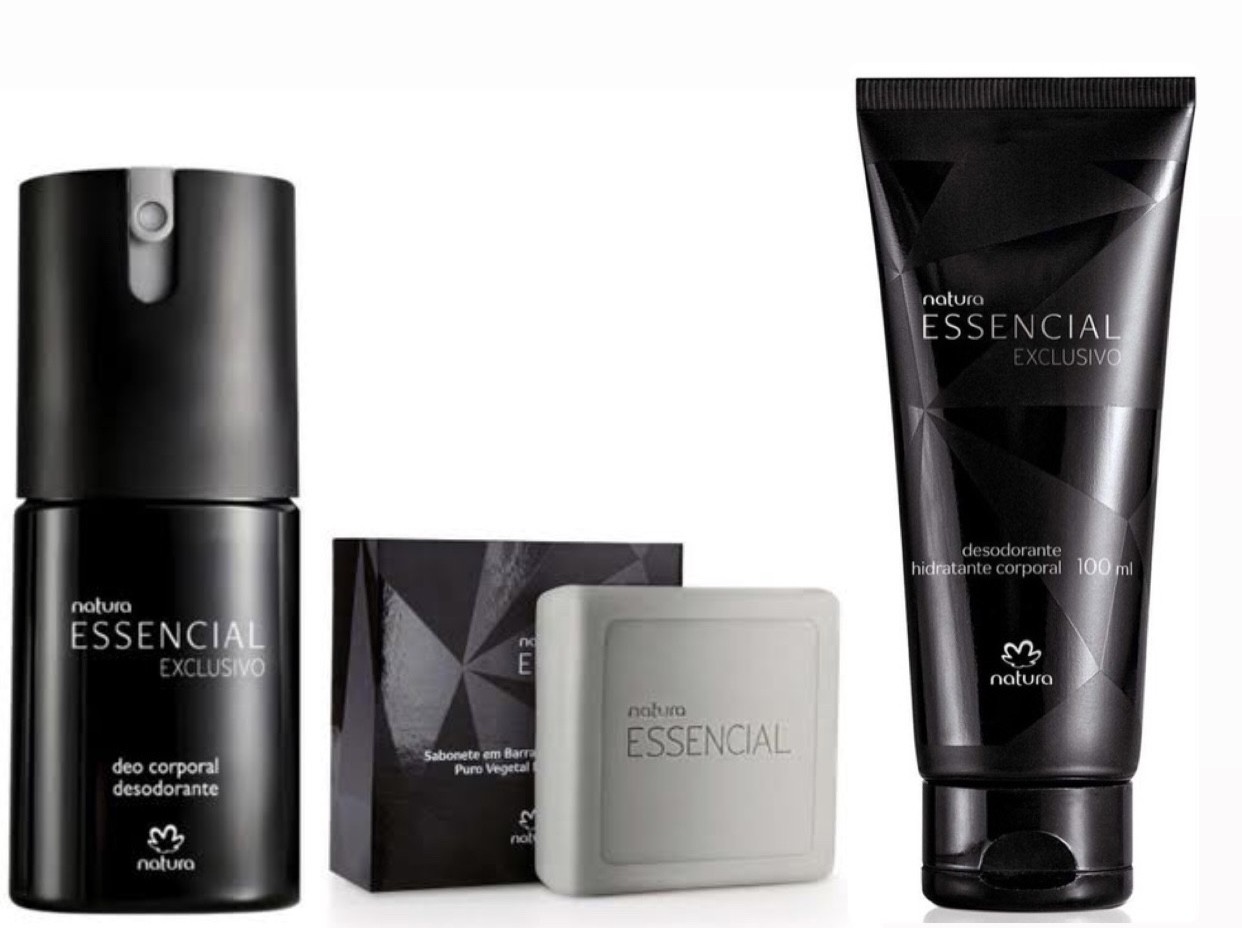 Kit Essencial Exclusivo Masculino Composto de Deo Corporal 100ml + Loção  Hidratante 100ml + Sabonete em Barra 110g - COSMÉTICO