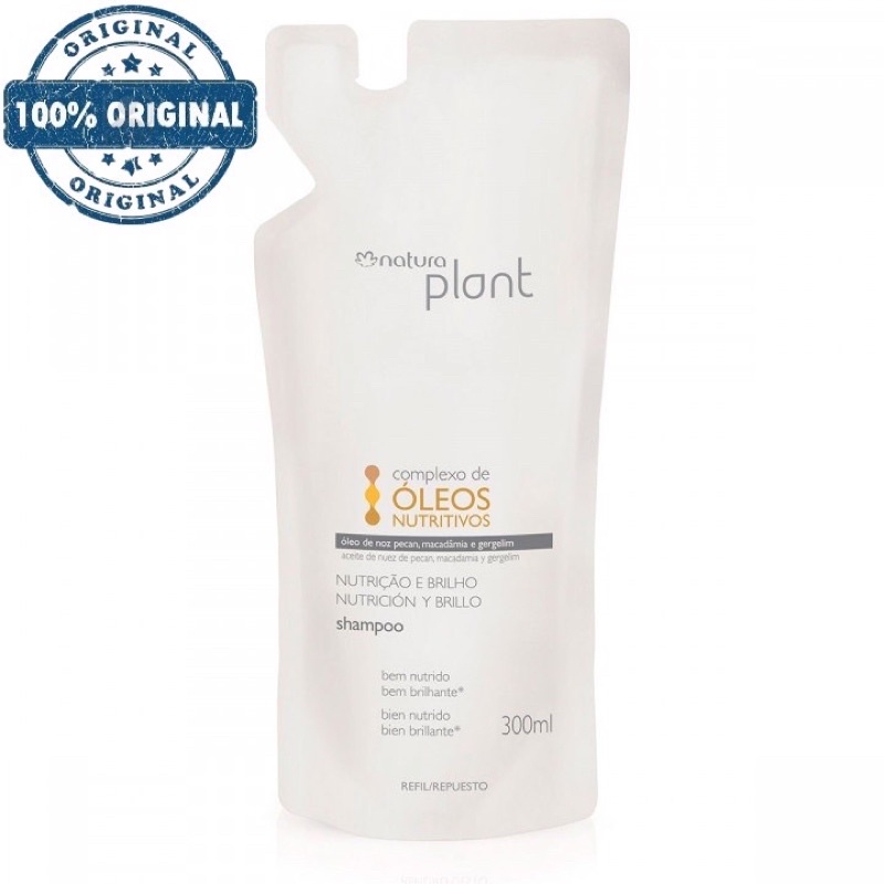 Refil Shampoo Natura Plant complexo de óleos nutritivos 300ml COSMÉTICO