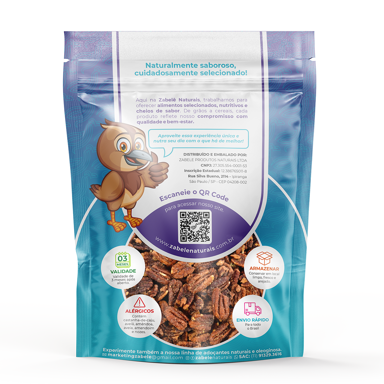 Nozes Pecan Agridoce | Zabele Produtos Naturais - Zabelê Produtos