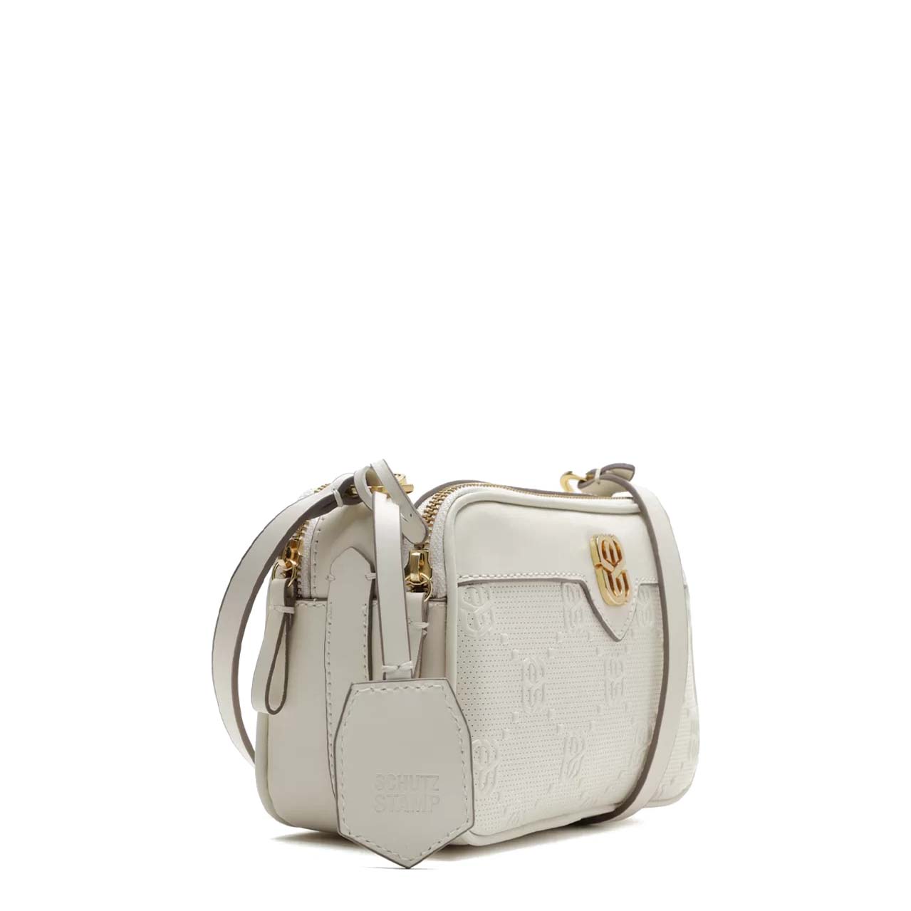 Bolsa Feminina Pequena Alça Zíper Logo SS24 Schutz Off White