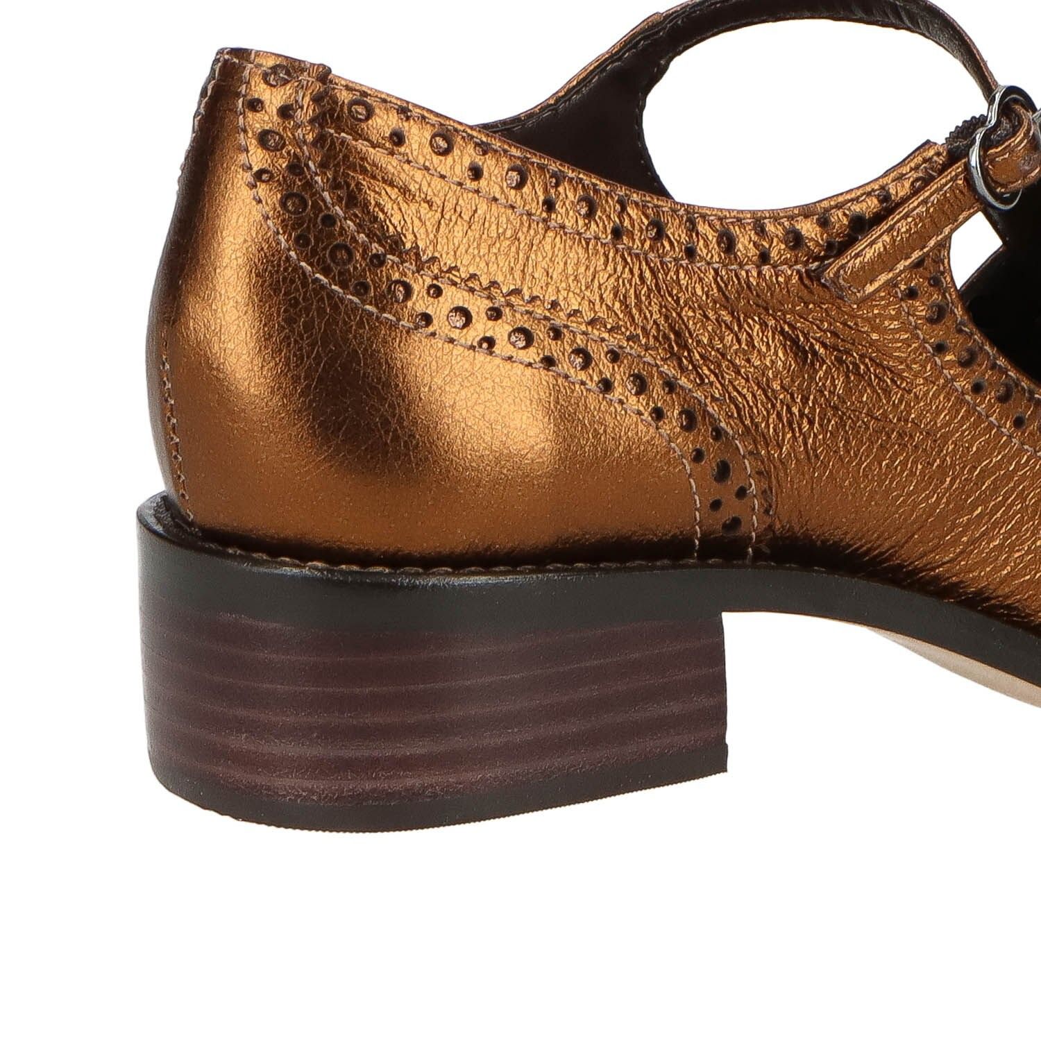 Mocassim Oxford Laser Cut Fivela Luiza Barcelos Bronze - Specchio
