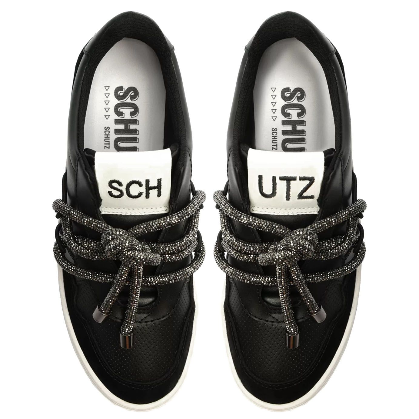 Tênis Carry Over Mix De Couros Strass SCZ FALL 24 Schutz Preto