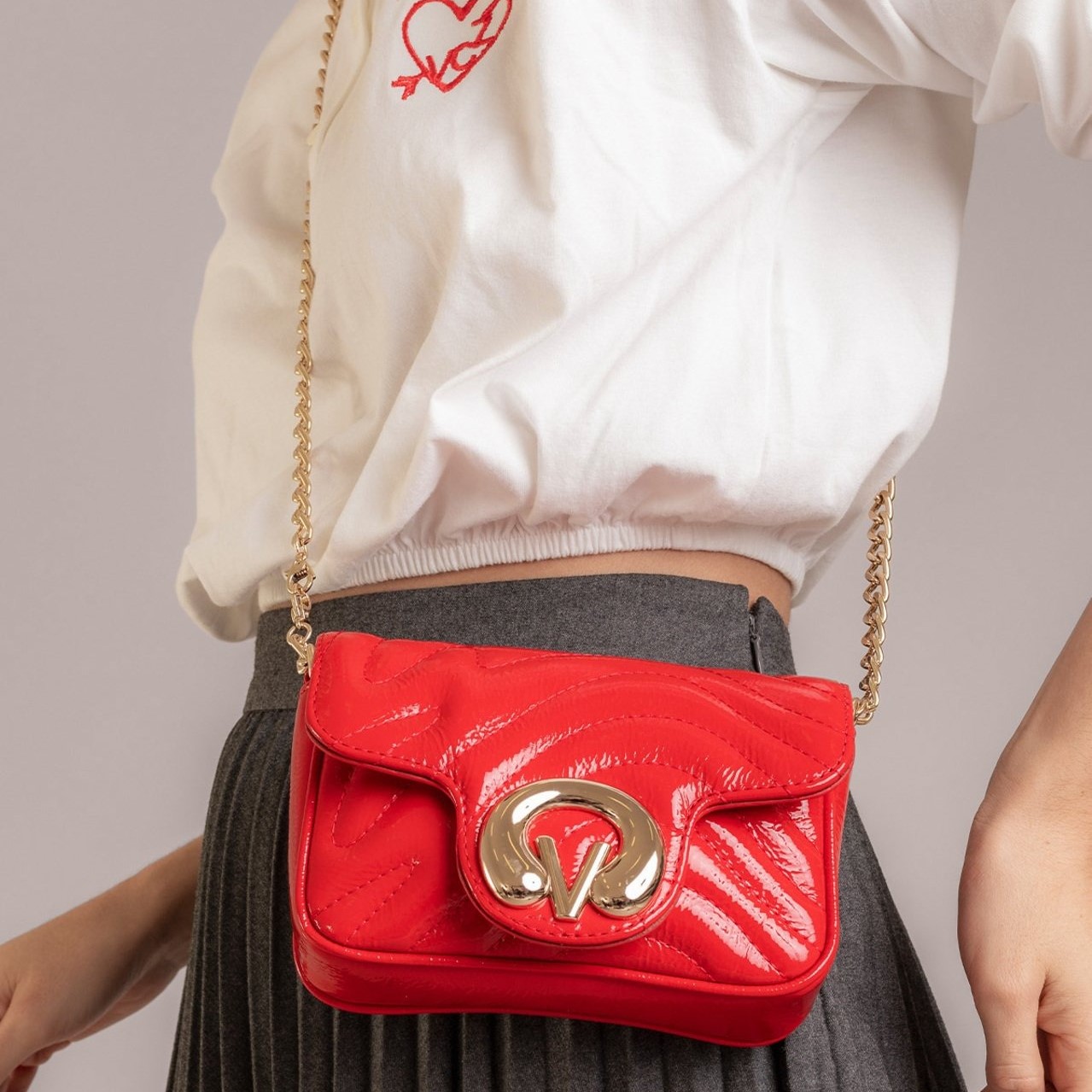Bolsa Tiracolo LiLy Verniz Vicenza Vermelho - Specchio | Loja de