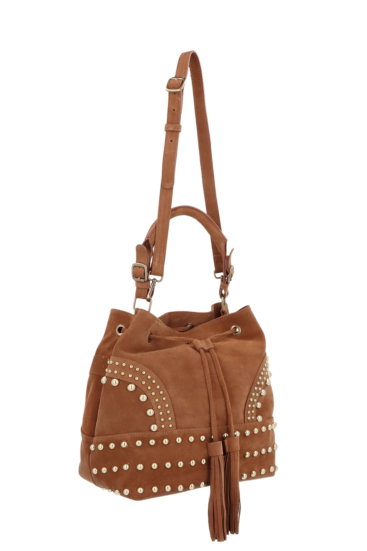 Bolsa Grande Camurça Rebite Alça Fivela Bucket Luiza Barcelos Bolsa Grande Camurça Rebite Alça Fivela Bucket Luiza Barcelos