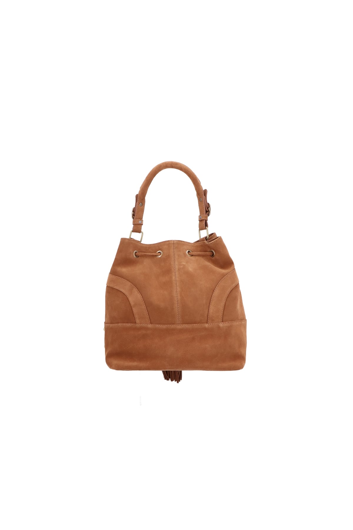Bolsa Grande Camurça Rebite Alça Fivela Bucket Luiza Barcelos