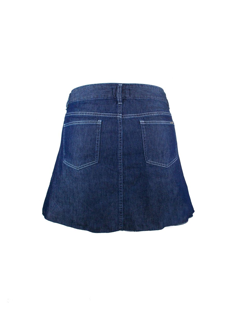 Minissaia Jeans Conceito com Correntes de Strass