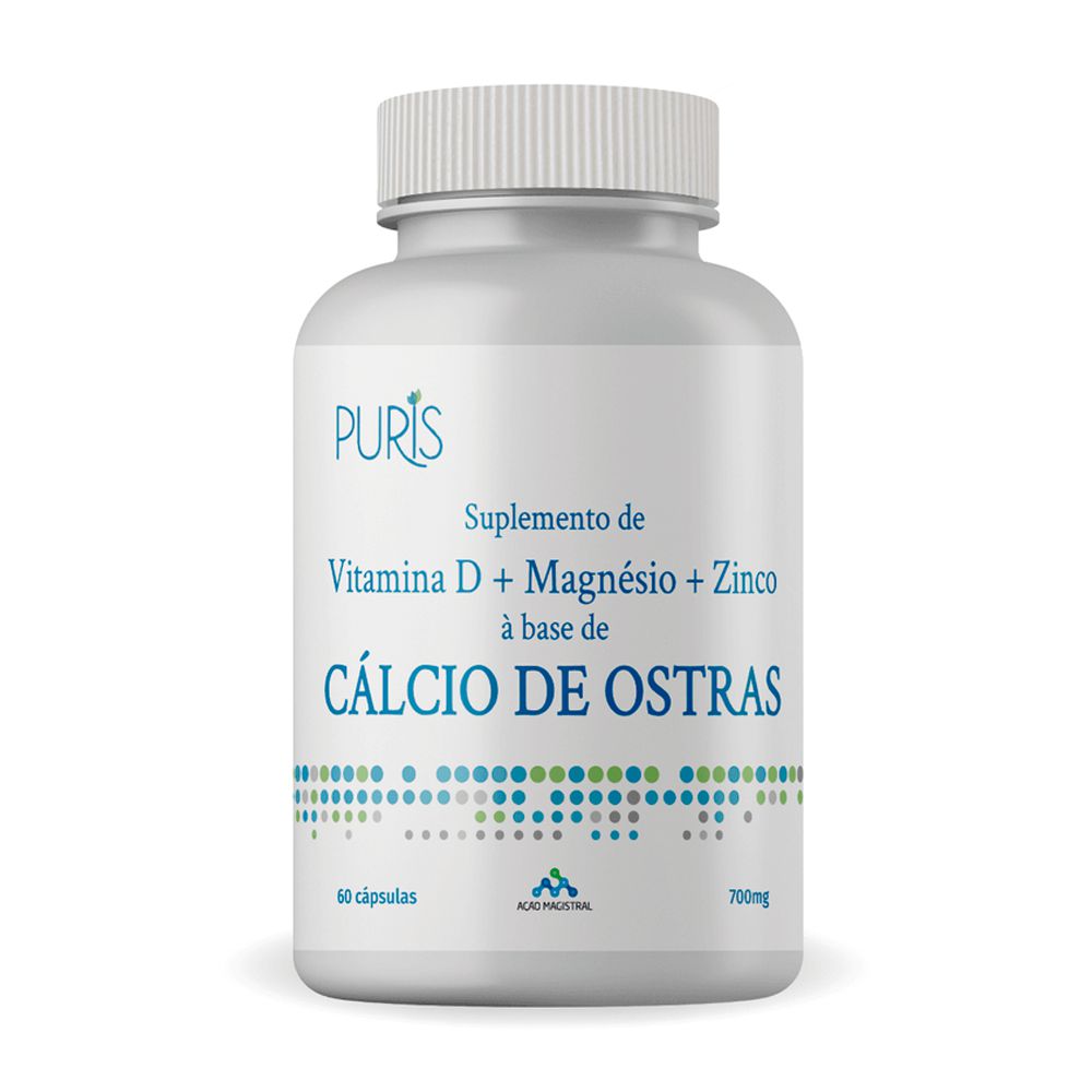 Suplemento de Vitamina D + Magnesio + Zinco + Cálcio - 60 Cápsulas Puris -  Farmácia Naturativa - Medicamentos e Manipulados