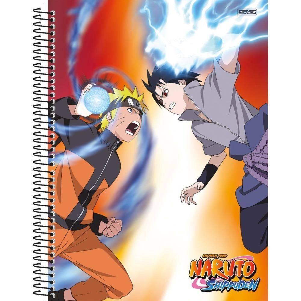 Caderno Espiral Universitário 10 Matérias Naruto 160 Folhas