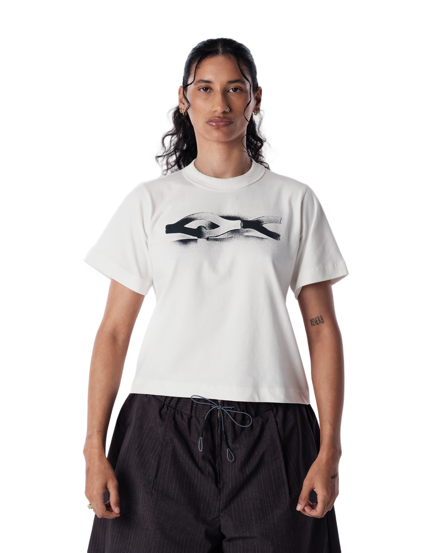 Baby Tee Quadro Creations Stencil Off White - Overstreets