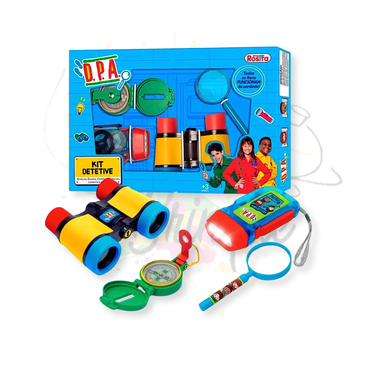 Kit Detetive DPA Detetives do Prédio Azul c/ Lanterna Rosita - LuBrinque
