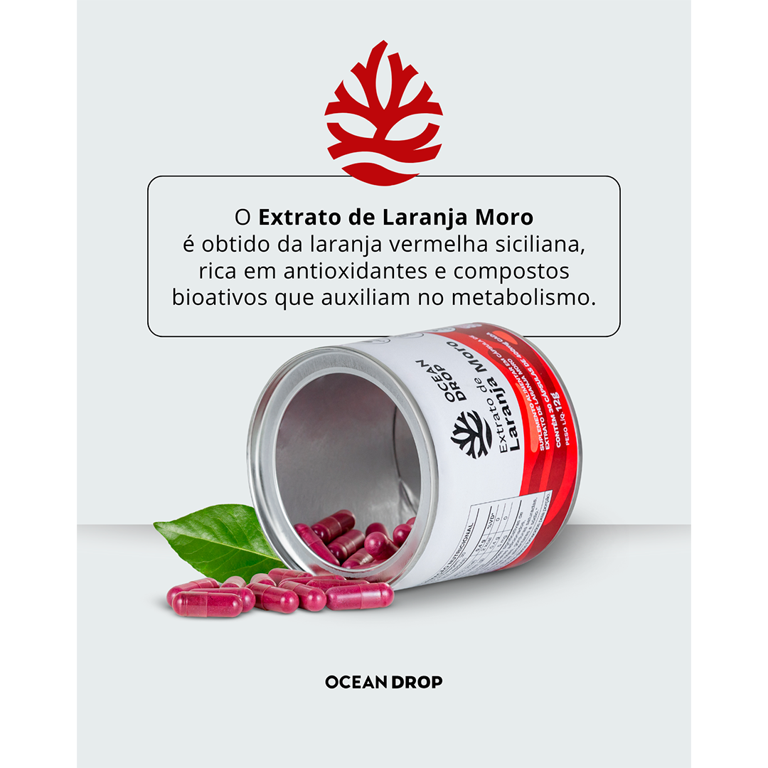 Extrato de Laranja Moro 400mg 30 Cápsulas - Ocean Drop - VIANATURAL