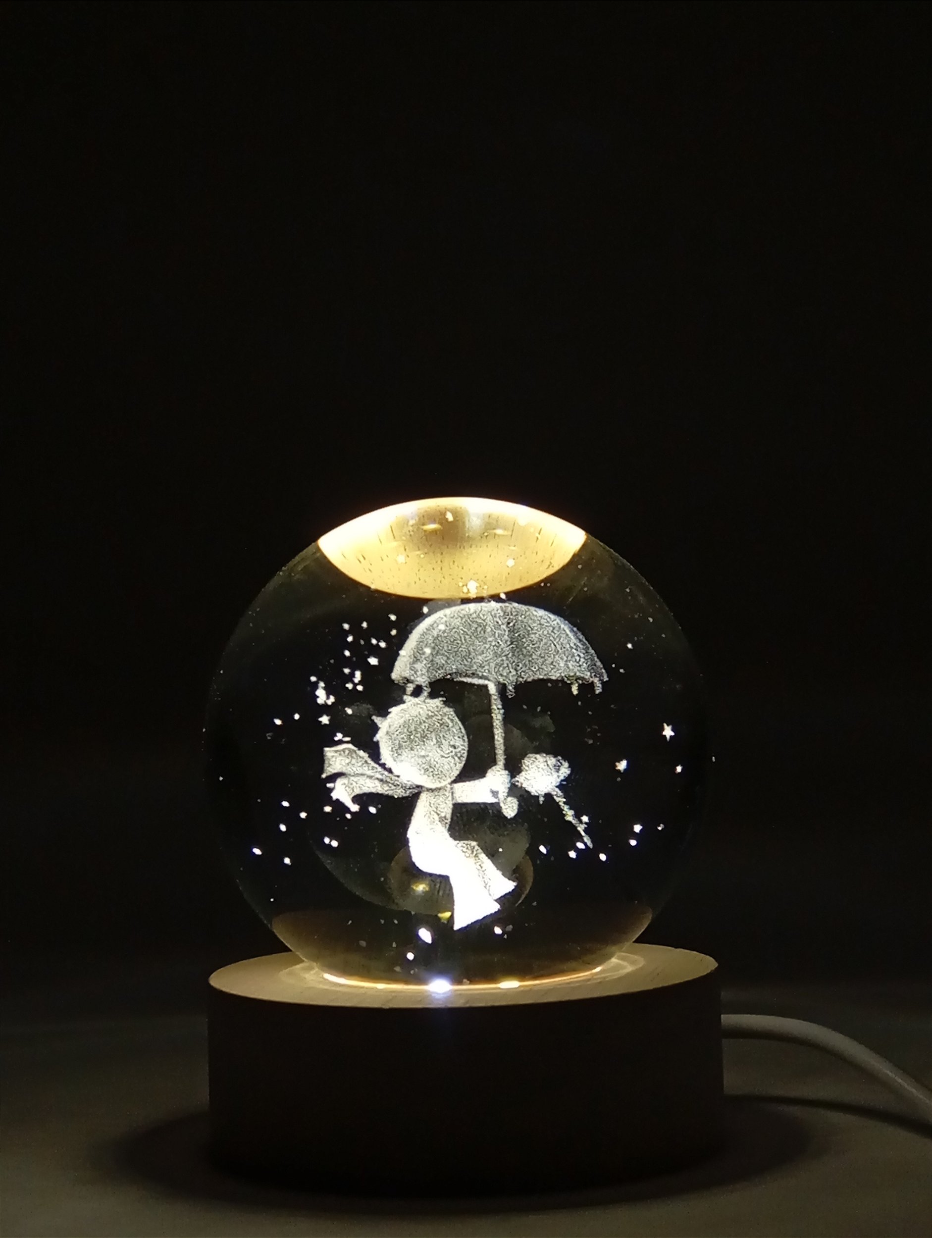 Luminária Led Esfera Pequeno Príncipe com Base de Madeira - Sua Loja de ...
