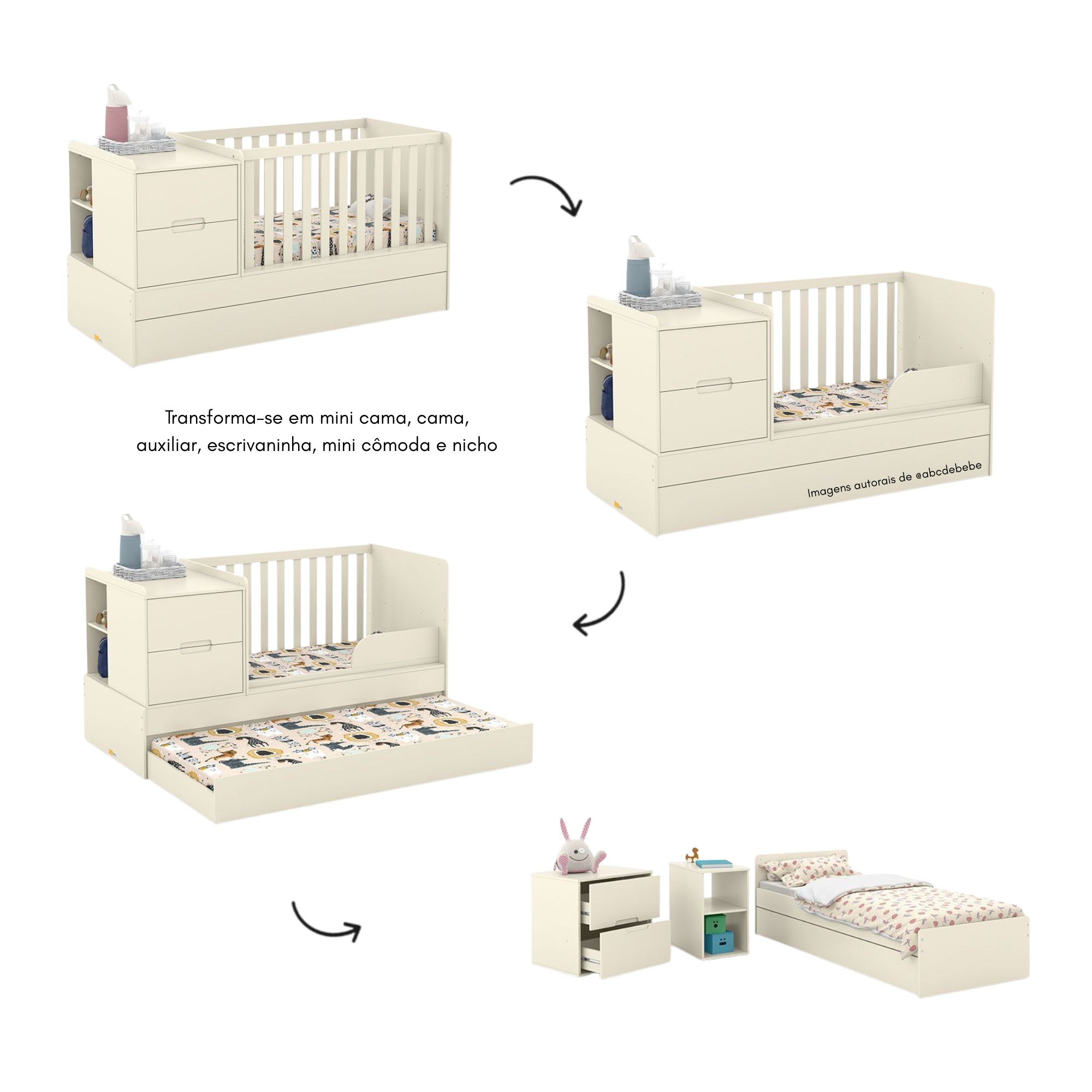 Berço Formare - Multifuncional - Off White - 61508 - ABC de Bebê