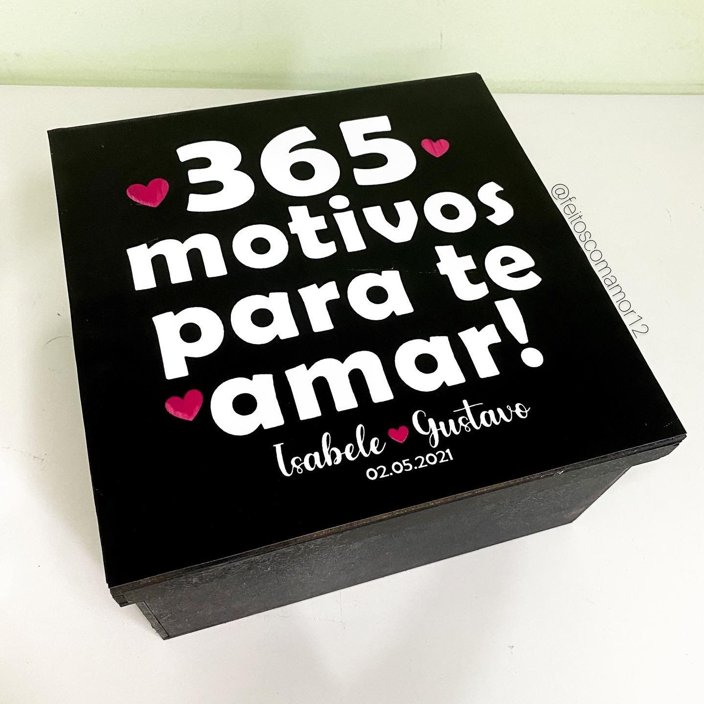 Caixinha 365 motivos pra te amar personalizada - Dia dos Namorados