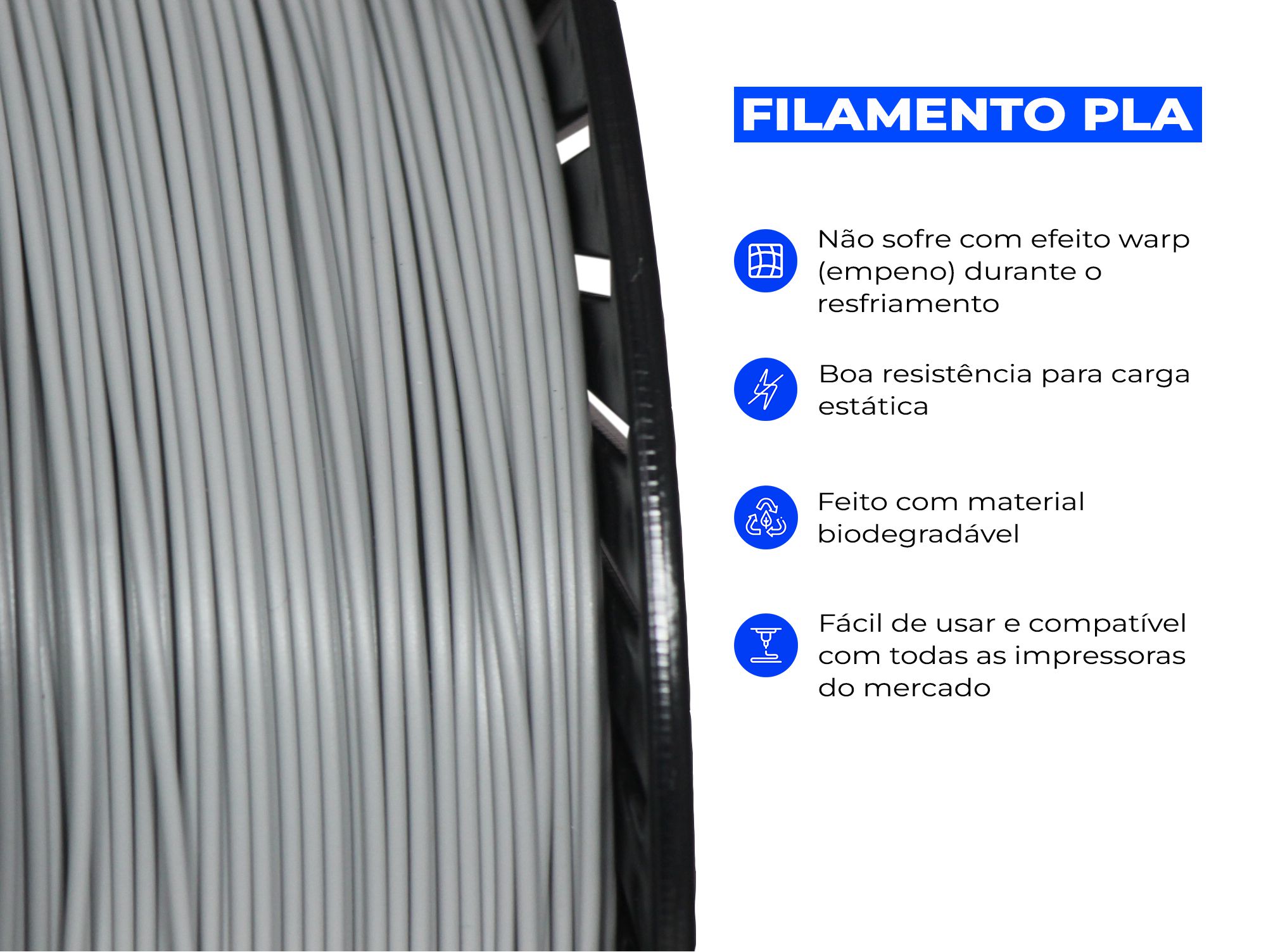 Filamento PLA Speed Premium Cinza | 1,75mm | 1Kg | 3D LAB - Loja 3D ...