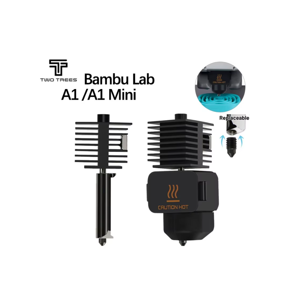 Bambu Lab Stampante 3d 2 Pezzi Kit Hotend Migliorato Da 0,2mm Per Bambu Lab A1/A1 Mini Stampante 3D, Kit Hotend In Acciaio Resistente Da 0,2mm, Hotend Con Calzino In Silicone Per Bambu