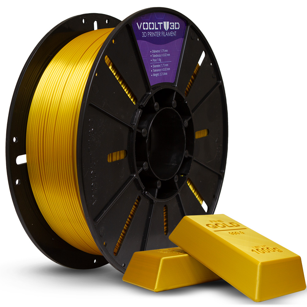 Filamento PLA Dourado V-Silk High Speed | 1,75mm | 1Kg | Voolt3D - Loja ...