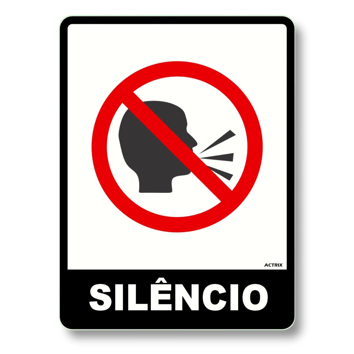 Placa de Sinalização PS 15x20 Silêncio Color - ACTRIX COMERCIAL