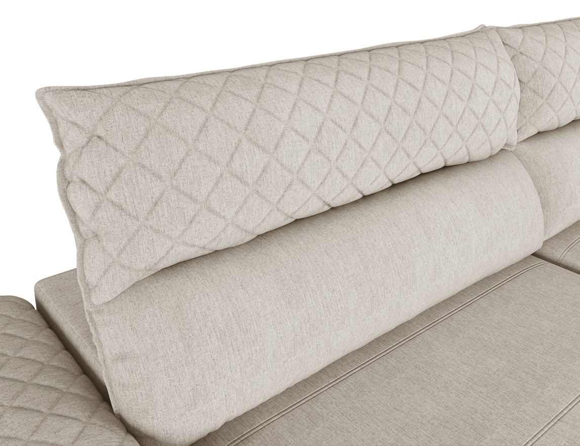 SOFA 4L DYLON RETRATIL RECLINAVEL 2,54M BIPART TECIDO 9806 LINHO