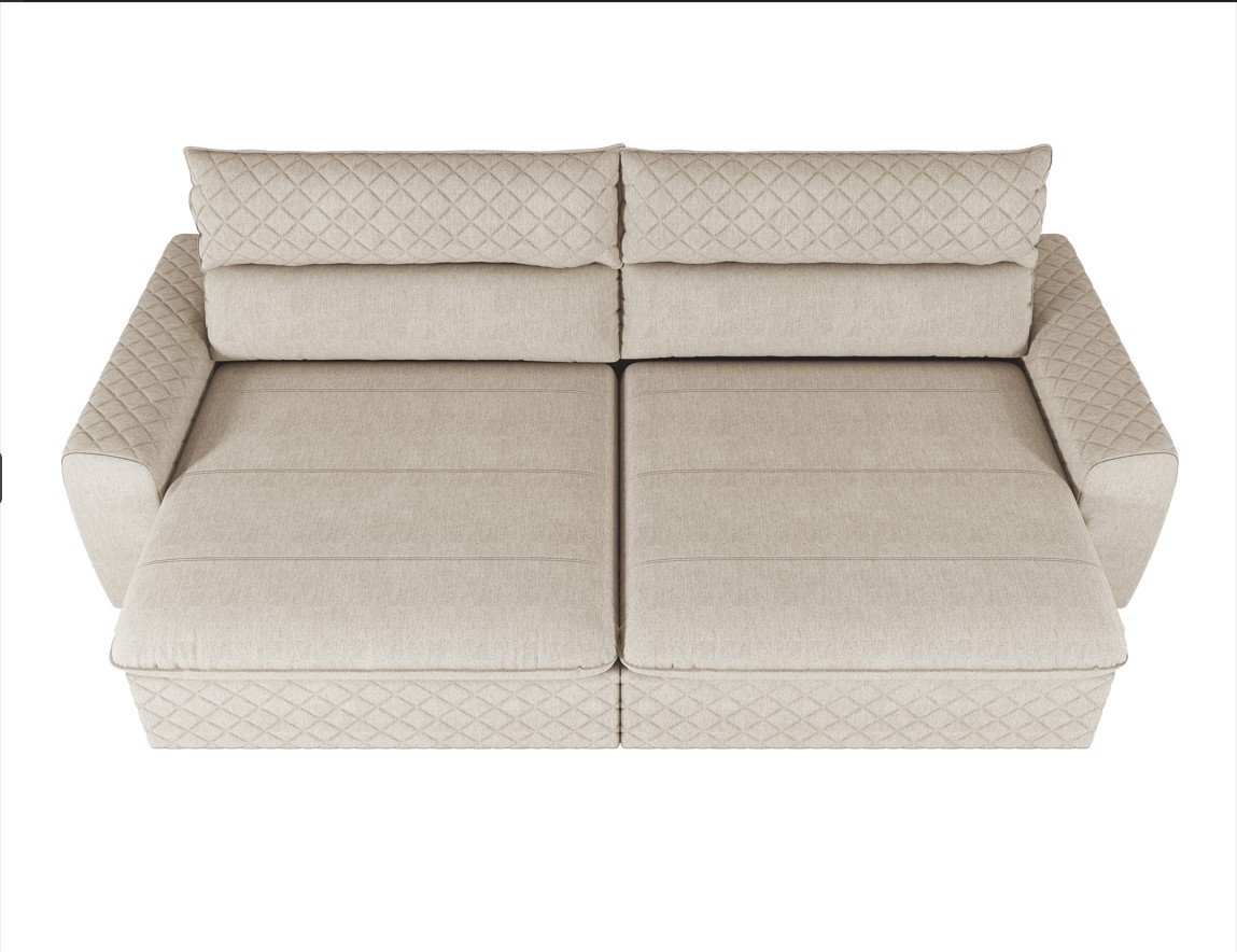 SOFA 4L DYLON RETRATIL RECLINAVEL 2,54M BIPART TECIDO 9806 LINHO