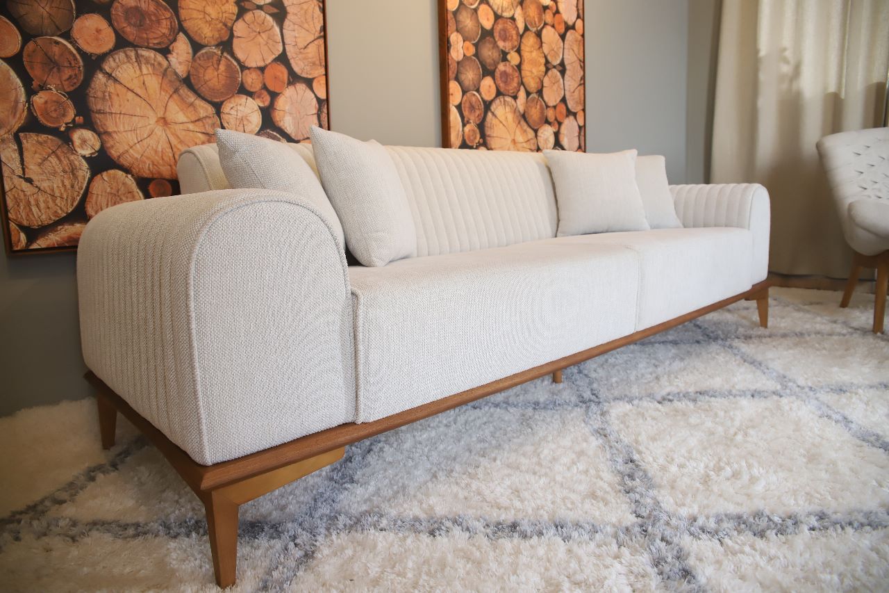 SOFA 3L LUCCA MATELASSE 2,30MT - AREIA - Guido - Especialista em Móveis