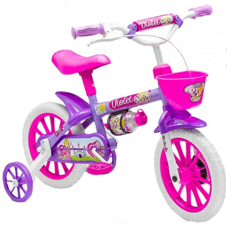 Bicicleta Infantil Aro 12 - Nathor Violet - Aço - Lilás e Pink - Cicles  Jaime