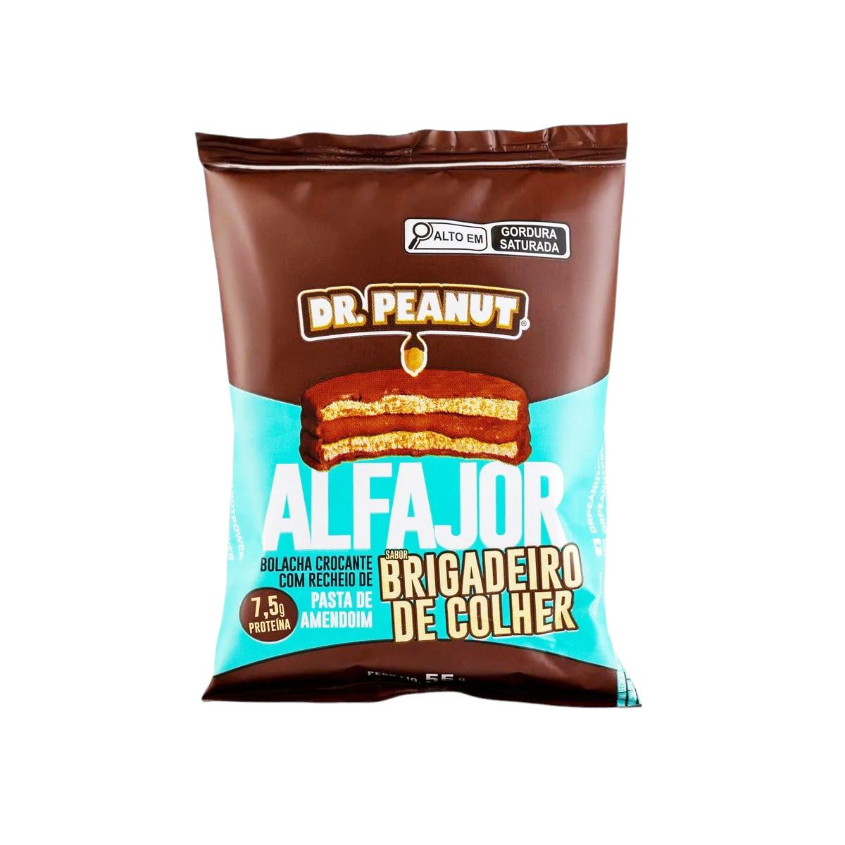 Kit 4 Alfajor Dr. Peanut 55g Avelã / Brigadeiro de Colher / Chocolate Branco  / Leite em Pó - Natunutra