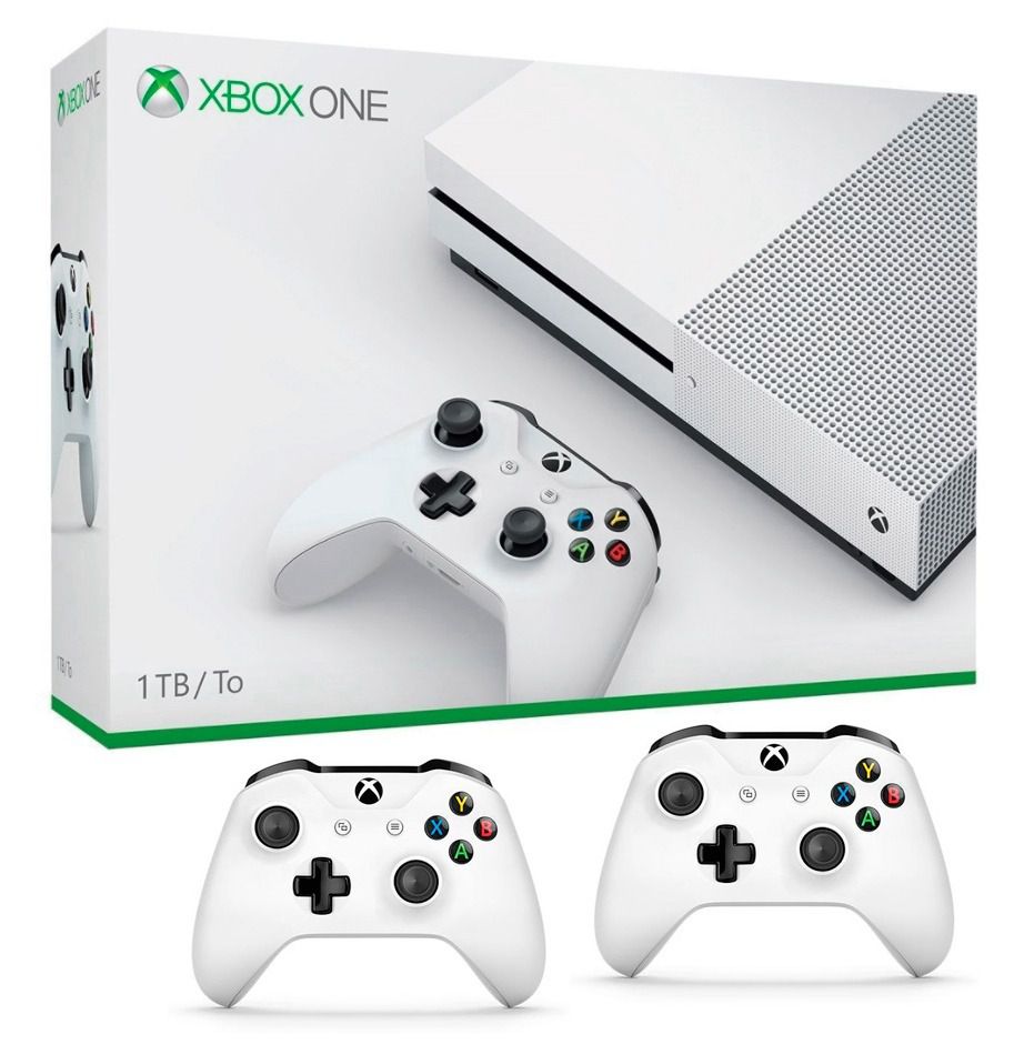 Xbox One S 1tb Ultra Hd Microsoft 4k Branco com 2 controles - Mgb brasil