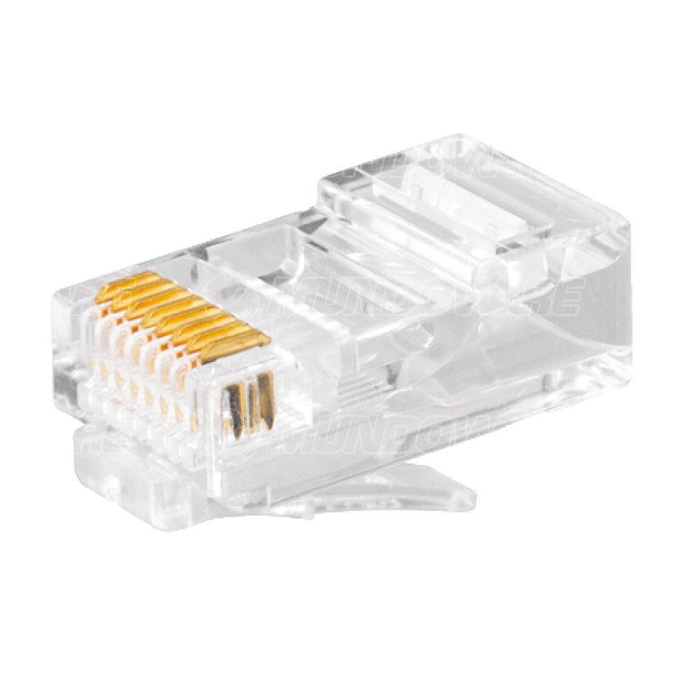 Conector RJ45 cristal Cat5e suporta 30μm 1000 un Mgb brasil