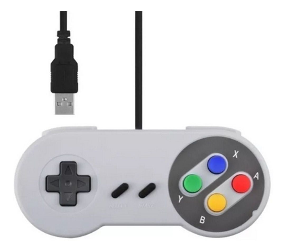 Controle Usb Super Nintendo Snes Para Computador Pc Mac Emulador