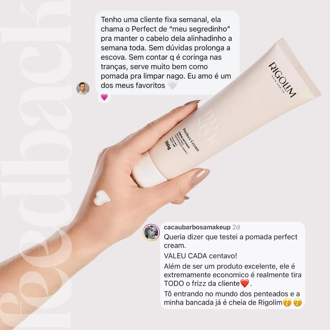 Pomada AntiFrizz e Modeladora Perfect Cream - Rigolim Hair&Co